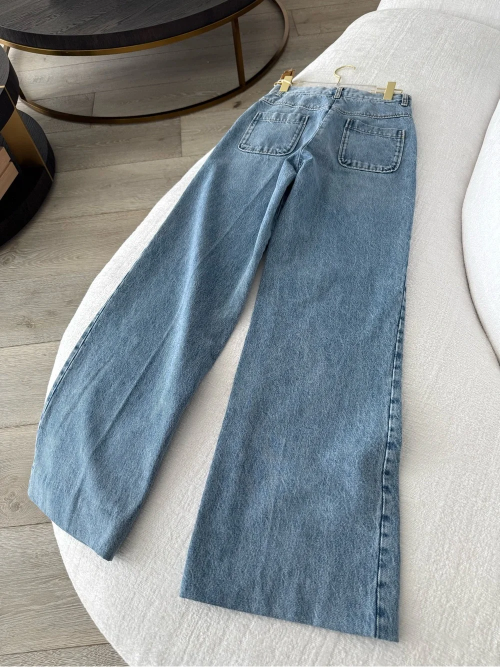 SANDRO High-Waist Wide-Leg Light Blue Jeans - Picture 4 of 17